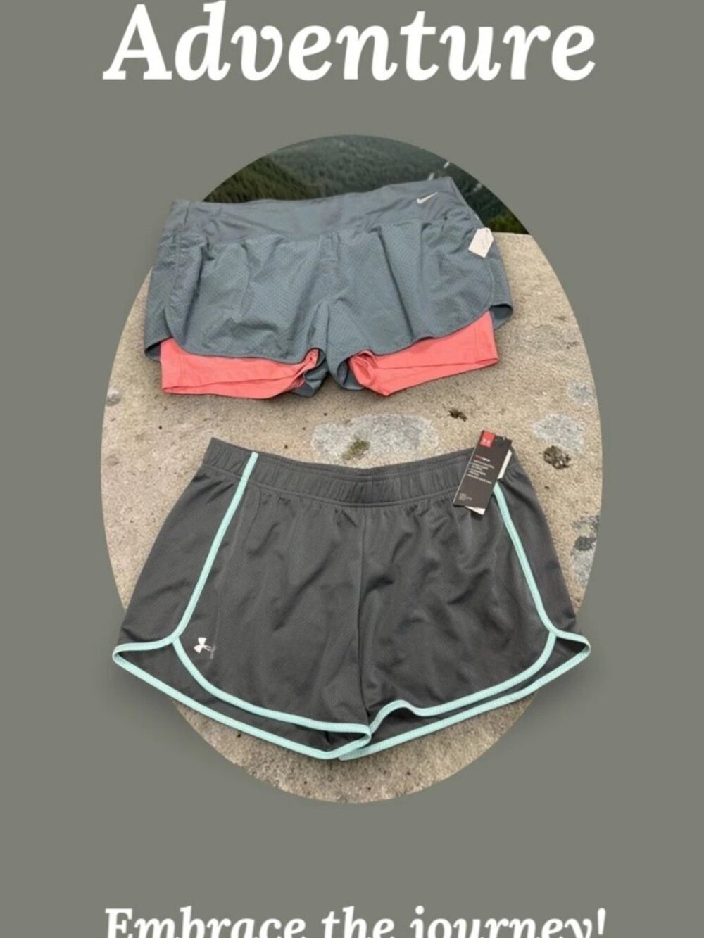 HeatGear, Woman, 2 Sports Shorts $16 Each, Gray, Size XL, Loose.!